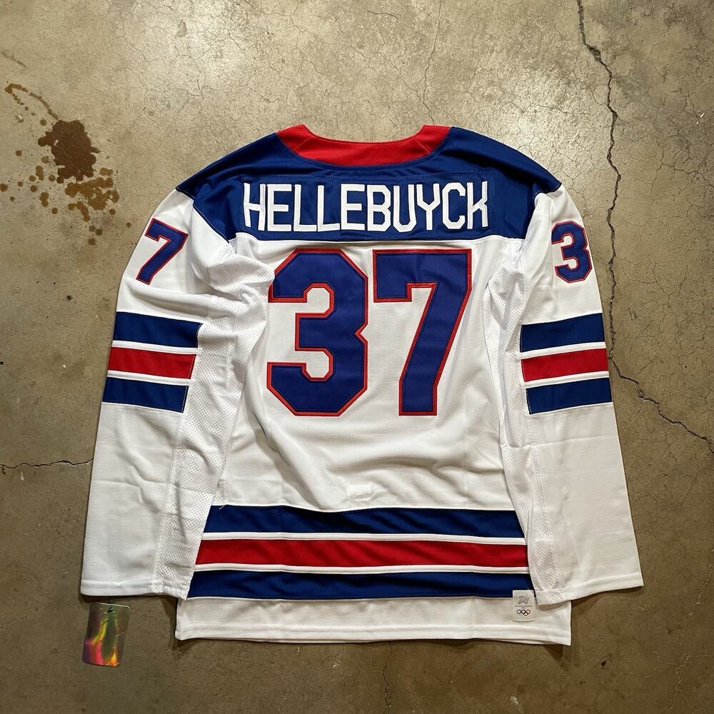 Connor Hellebuyck Team USA Olympics Hockey Stitched Jersey White M